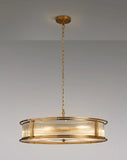 10 Light 80cm Round Flush/Semi Ceiling/Pendant Convertible, E14, Brass/Clear Glass - Other Finishes available (1230LUX85B)