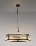 10 Light 80cm Round Flush/Semi Ceiling/Pendant Convertible, E14, Bronze/Clear Glass - Other Finishes available (1230LUX85C)