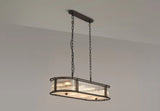 1m x 35cm Oval Flush/Semi Ceiling/Pendant Convertible, E14, Satin Black/Clear Glass - Other Finishes available (1230LUX87A)