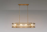 1m x 35cm Oval Flush/Semi Ceiling/Pendant Convertible, E14, Brass/Clear Glass - Other Finishes available (1230LUX87B)
