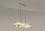 1m x 35cm Oval Flush/Semi Ceiling/Pendant Convertible, E14, Polished Chrome/Clear Glass - Other Finishes available (1230LUX87D)