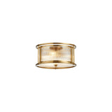 3 Light 35cm Round Flush/Semi Ceiling/Pendant Convertible, E14, Brass/Clear Glass - Other Finishes available (1230LUX86B)