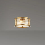 3 Light 35cm Round Flush/Semi Ceiling/Pendant Convertible, E14, Brass/Clear Glass - Other Finishes available (1230LUX86B)