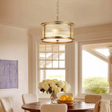 3 Light 35cm Round Flush/Semi Ceiling/Pendant Convertible, E14, Brass/Clear Glass - Other Finishes available (1230LUX86B)