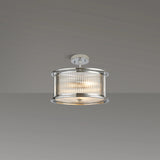 3 Light 35cm Round Flush/Semi Ceiling/Pendant Convertible, E14, Polished Chrome/Clear Glass - Other Finishes available (1230LUX86D)