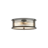 6 Light 50cm Round Flush/Semi Ceiling/Pendant Convertible, E14, Satin Black/Clear Glass - Other Finishes available (1230LUX86E)