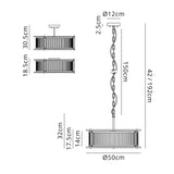 6 Light 50cm Round Flush/Semi Ceiling/Pendant Convertible, E14, Brass/Clear Glass - Other Finishes available (1230LUX86F)