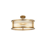 6 Light 50cm Round Flush/Semi Ceiling/Pendant Convertible, E14, Brass/Clear Glass - Other Finishes available (1230LUX86F)