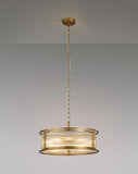 6 Light 50cm Round Flush/Semi Ceiling/Pendant Convertible, E14, Brass/Clear Glass - Other Finishes available (1230LUX86F)