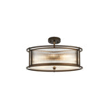 6 Light 50cm Round Flush/Semi Ceiling/Pendant Convertible, E14, Bronze/Clear Glass - Other Finishes available (1230LUX86G)