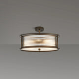6 Light 50cm Round Flush/Semi Ceiling/Pendant Convertible, E14, Bronze/Clear Glass - Other Finishes available (1230LUX86G)