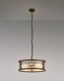 6 Light 50cm Round Flush/Semi Ceiling/Pendant Convertible, E14, Bronze/Clear Glass - Other Finishes available (1230LUX86G)