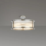 6 Light 50cm Round Flush/Semi Ceiling/Pendant Convertible, E14, Polished Chrome/Clear Glass - Other Finishes available (1230LUX86H)