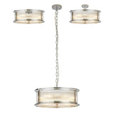 6 Light 50cm Round Flush/Semi Ceiling/Pendant Convertible, E14, Polished Chrome/Clear Glass - Other Finishes available (1230LUX86H)
