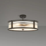 8 Light 65cm Round Flush/Semi Ceiling/Pendant Convertible, E14, Satin Black/Clear Glass - Other Finishes available (1230LUX87E)
