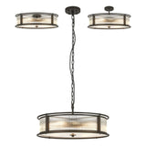 8 Light 65cm Round Flush/Semi Ceiling/Pendant Convertible, E14, Satin Black/Clear Glass - Other Finishes available (1230LUX87E)
