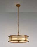 8 Light 65cm Round Flush/Semi Ceiling/Pendant Convertible, E14, Brass/Clear Glass - Other Finishes available (1230LUX87F)
