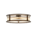 8 Light 65cm Round Flush/Semi Ceiling/Pendant Convertible, E14, Bronze/Clear Glass - Other Finishes available (1230LUX87G)