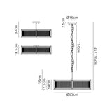 8 Light 65cm Round Flush/Semi Ceiling/Pendant Convertible, E14, Bronze/Clear Glass - Other Finishes available (1230LUX87G)