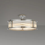 8 Light 65cm Round Flush/Semi Ceiling/Pendant Convertible, E14, Polished Chrome/Clear Glass - Other Finishes available (1230LUX87H)