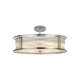 8 Light 65cm Round Flush/Semi Ceiling/Pendant Convertible, E14, Polished Chrome/Clear Glass - Other Finishes available (1230LUX87H)