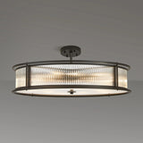 10 Light 80cm Round Flush/Semi Ceiling/Pendant Convertible, E14, Satin Black/Clear Glass - Other Finishes available (1230LUX85A)