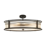 10 Light 80cm Round Flush/Semi Ceiling/Pendant Convertible, E14, Satin Black/Clear Glass - Other Finishes available (1230LUX85A)