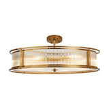10 Light 80cm Round Flush/Semi Ceiling/Pendant Convertible, E14, Brass/Clear Glass - Other Finishes available (1230LUX85B)
