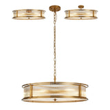 10 Light 80cm Round Flush/Semi Ceiling/Pendant Convertible, E14, Brass/Clear Glass - Other Finishes available (1230LUX85B)