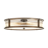10 Light 80cm Round Flush/Semi Ceiling/Pendant Convertible, E14, Bronze/Clear Glass - Other Finishes available (1230LUX85C)
