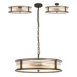 10 Light 80cm Round Flush/Semi Ceiling/Pendant Convertible, E14, Bronze/Clear Glass - Other Finishes available (1230LUX85C)