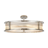 10 Light 80cm Round Flush/Semi Ceiling/Pendant Convertible, E14, Polished Chrome/Clear Glass - Other Finishes available (1230LUX85D)