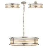 10 Light 80cm Round Flush/Semi Ceiling/Pendant Convertible, E14, Polished Chrome/Clear Glass - Other Finishes available (1230LUX85D)