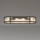 1m x 35cm Oval Flush/Semi Ceiling/Pendant Convertible, E14, Satin Black/Clear Glass - Other Finishes available (1230LUX87A)
