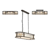 1m x 35cm Oval Flush/Semi Ceiling/Pendant Convertible, E14, Satin Black/Clear Glass - Other Finishes available (1230LUX87A)