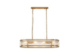 1m x 35cm Oval Flush/Semi Ceiling/Pendant Convertible, E14, Brass/Clear Glass - Other Finishes available (1230LUX87B)