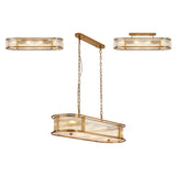 1m x 35cm Oval Flush/Semi Ceiling/Pendant Convertible, E14, Brass/Clear Glass - Other Finishes available (1230LUX87B)