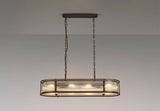 1m x 35cm Oval Flush/Semi Ceiling/Pendant Convertible, E14, Bronze/Clear Glass - Other Finishes available (1230LUX87C)