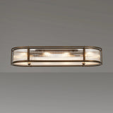 1m x 35cm Oval Flush/Semi Ceiling/Pendant Convertible, E14, Bronze/Clear Glass - Other Finishes available (1230LUX87C)
