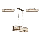 1m x 35cm Oval Flush/Semi Ceiling/Pendant Convertible, E14, Bronze/Clear Glass - Other Finishes available (1230LUX87C)