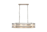 1m x 35cm Oval Flush/Semi Ceiling/Pendant Convertible, E14, Polished Chrome/Clear Glass - Other Finishes available (1230LUX87D)