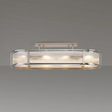 1m x 35cm Oval Flush/Semi Ceiling/Pendant Convertible, E14, Polished Chrome/Clear Glass - Other Finishes available (1230LUX87D)