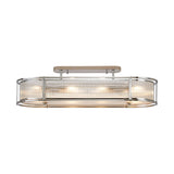 1m x 35cm Oval Flush/Semi Ceiling/Pendant Convertible, E14, Polished Chrome/Clear Glass - Other Finishes available (1230LUX87D)