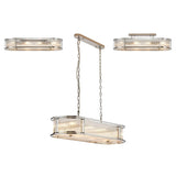 1m x 35cm Oval Flush/Semi Ceiling/Pendant Convertible, E14, Polished Chrome/Clear Glass - Other Finishes available (1230LUX87D)