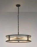 10 Light 80cm Round Flush/Semi Ceiling/Pendant Convertible, E14, Satin Black/Clear Glass - Other Finishes available (1230LUX85A)