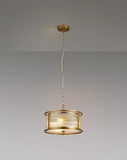 3 Light 35cm Round Flush/Semi Ceiling/Pendant Convertible, E14, Brass/Clear Glass - Other Finishes available (1230LUX86B)