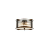 3 Light 35cm Round Flush/Semi Ceiling/Pendant Convertible, E14, Bronze/Clear Glass - Other Finishes available (1230LUX86C)