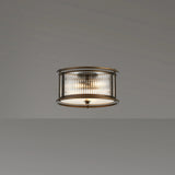 3 Light 35cm Round Flush/Semi Ceiling/Pendant Convertible, E14, Bronze/Clear Glass - Other Finishes available (1230LUX86C)