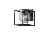 1 Light Outdoor Wall Lamp, IP54 Anthracite/Clear Seeded Glass (1230ORI23A)