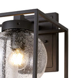 1 Light Outdoor Wall Lamp, IP54 Anthracite/Clear Seeded Glass (1230ORI23A)